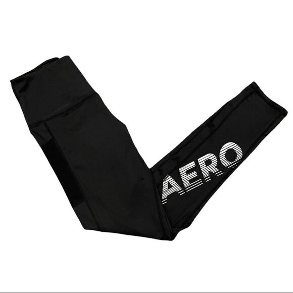 Aeropostale High Rise Logo Pocket Leggings Sz M - Picture 1 of 13
